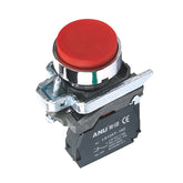 Metal Push Button Switch Momentary Flat Head Red 1 Normally-Closed